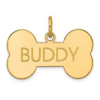Sterling Silver/Gold-plated Large Bone Animal Information Tag