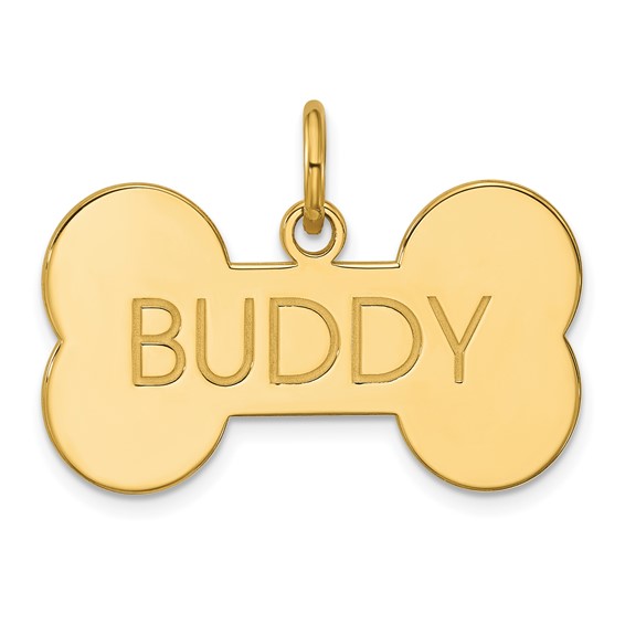Sterling Silver/Gold-plated Large Bone Animal Information Tag