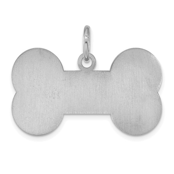 Sterling Silver/Rhodium-plated Large Bone Animal Information Tag