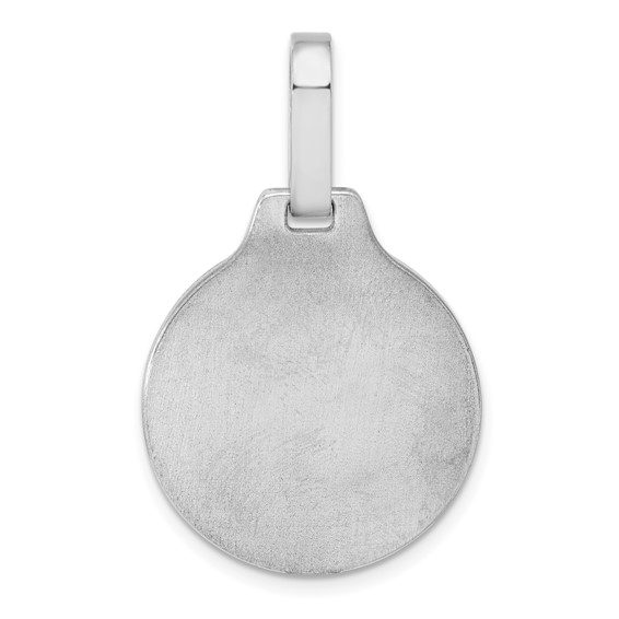 SS/Rhod-plated Satin and Epoxy Round Monogram Pendant