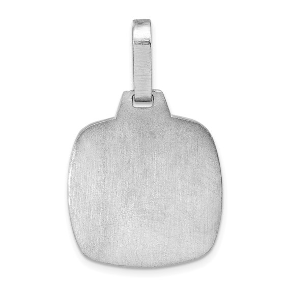 Sterling Silver/Rhod-plated Epoxy Cushion Monogram Pendant