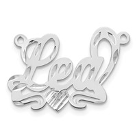 10K White Gold Diamond-cut Heart Name Plate view 2