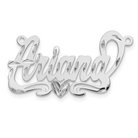 10K White Gold Diamond-cut Heart Name Plate view 4