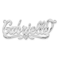 10K White Gold Diamond-cut Heart Name Plate view 5