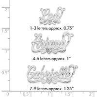 10K White Gold Diamond-cut Heart Name Plate view 3
