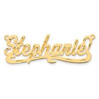 14K Yellow Gold Diamond-cut Name Plate view 4