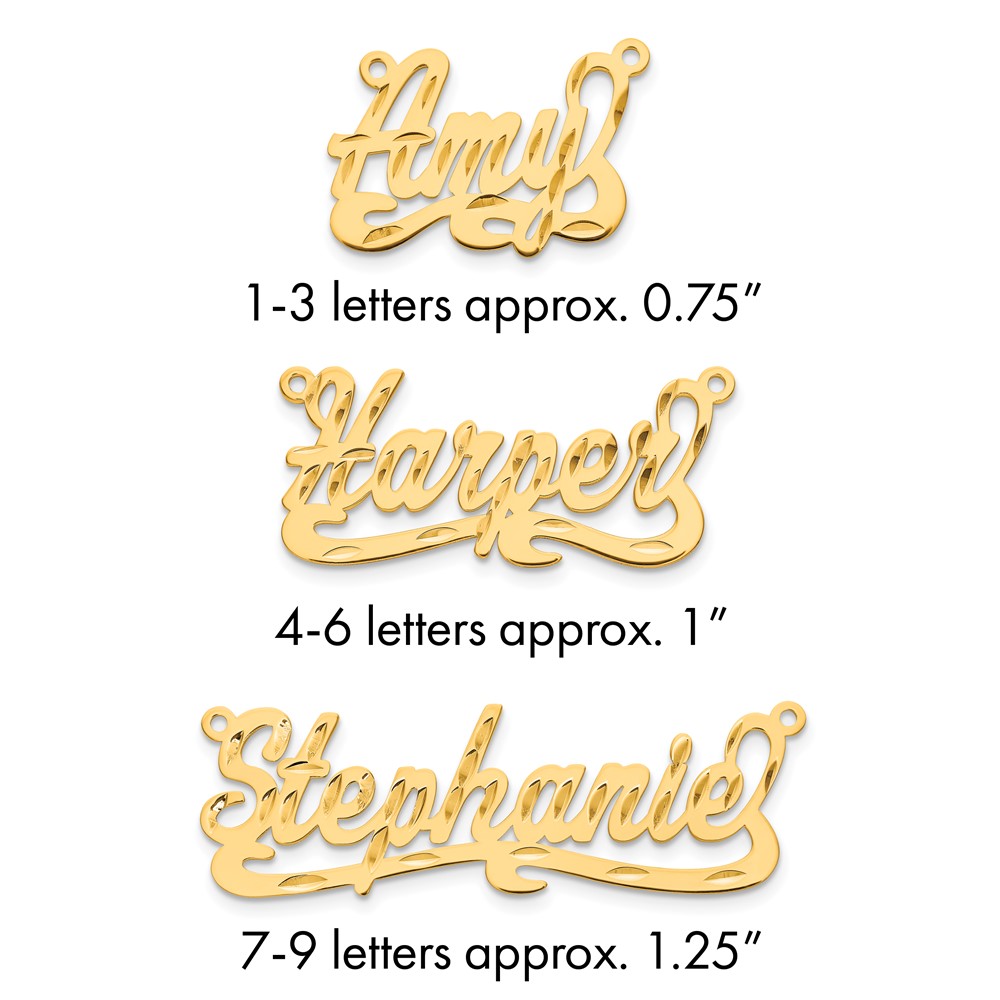 14K Yellow Gold Diamond-cut Name Plate