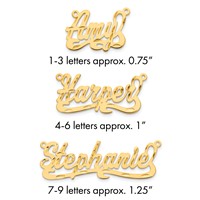14K Yellow Gold Diamond-cut Name Plate view 1
