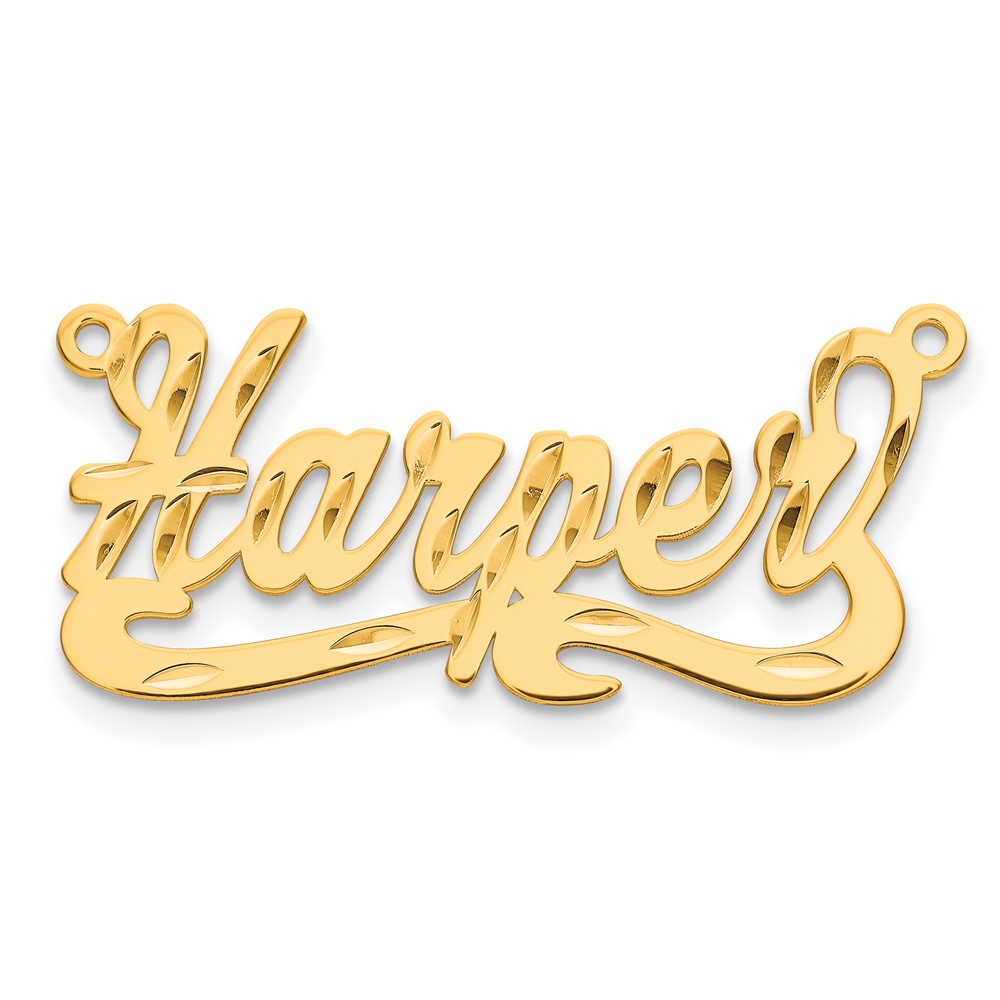 Sterling Silver/Gold-plated Diamond-cut Name Plate