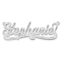 14K White Gold Diamond-cut Name Plate view 5