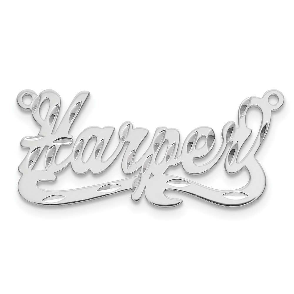 Sterling Silver/Rhodium-plated Diamond-cut Name Plate