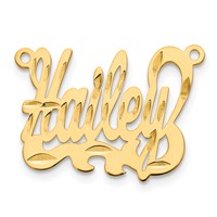 14K Yellow Gold Diamond-cut Name Plate view 4