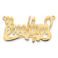 14K Yellow Gold Diamond-cut Name Plate view 5