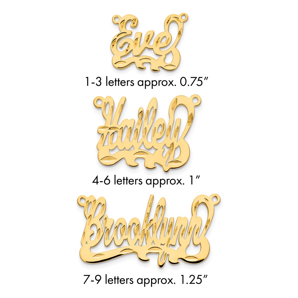 14K Yellow Gold Diamond-cut Name Plate