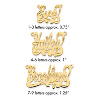 14K Yellow Gold Diamond-cut Name Plate view 1
