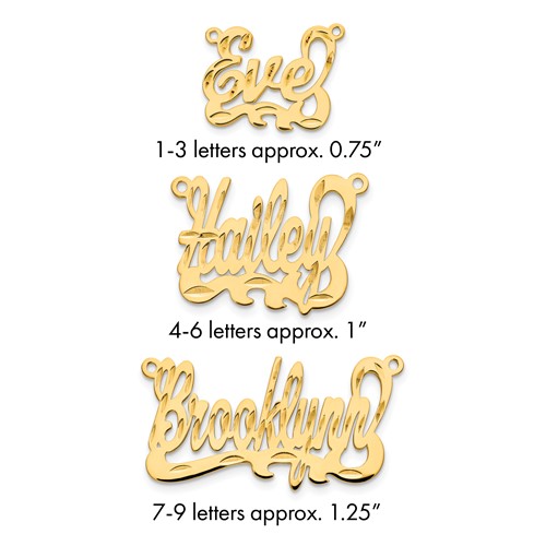 14K Yellow Gold Diamond-cut Name Plate