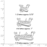 Sterling Silver Rhodium-plated Diamond-cut Heart Name Plate view 3