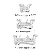 Sterling Silver Rhodium-plated Diamond-cut Heart Name Plate view 1