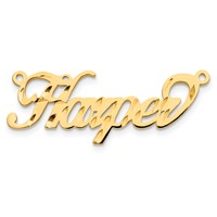 14K Yellow Gold Diamond-cut Name Plate view 3