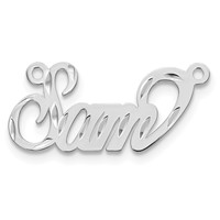 Sterling Silver Rhodium-plated Diamond-cut Name Plate view 2