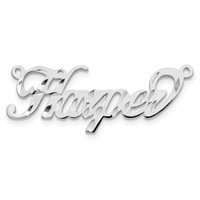 Sterling Silver Rhodium-plated Diamond-cut Name Plate view 4