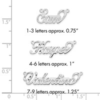 Sterling Silver Rhodium-plated Diamond-cut Name Plate view 3