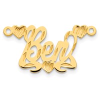 14K Diamond-cut Hearts Name Plate view 2