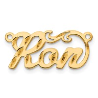 14K Yellow Gold Diamond-cut Name Plate view 2