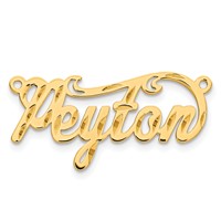 14K Yellow Gold Diamond-cut Name Plate view 4