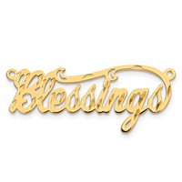 14K Yellow Gold Diamond-cut Name Plate view 5