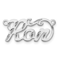 Sterling Silver Rhodium-plated Diamond-cut Name Plate view 2