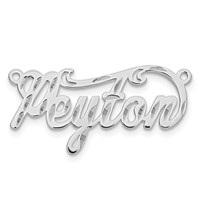 Sterling Silver Rhodium-plated Diamond-cut Name Plate view 4