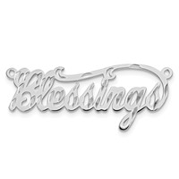 Sterling Silver Rhodium-plated Diamond-cut Name Plate view 5
