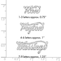 Sterling Silver Rhodium-plated Diamond-cut Name Plate view 3