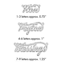 Sterling Silver Rhodium-plated Diamond-cut Name Plate view 1
