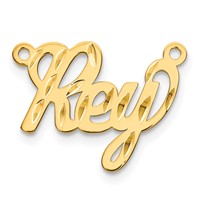 14K Yellow Gold Diamond-cut Name Plate view 2