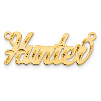14K Yellow Gold Diamond-cut Name Plate view 3