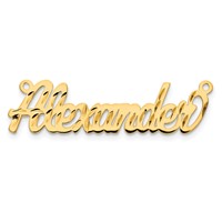 14K Yellow Gold Diamond-cut Name Plate view 4
