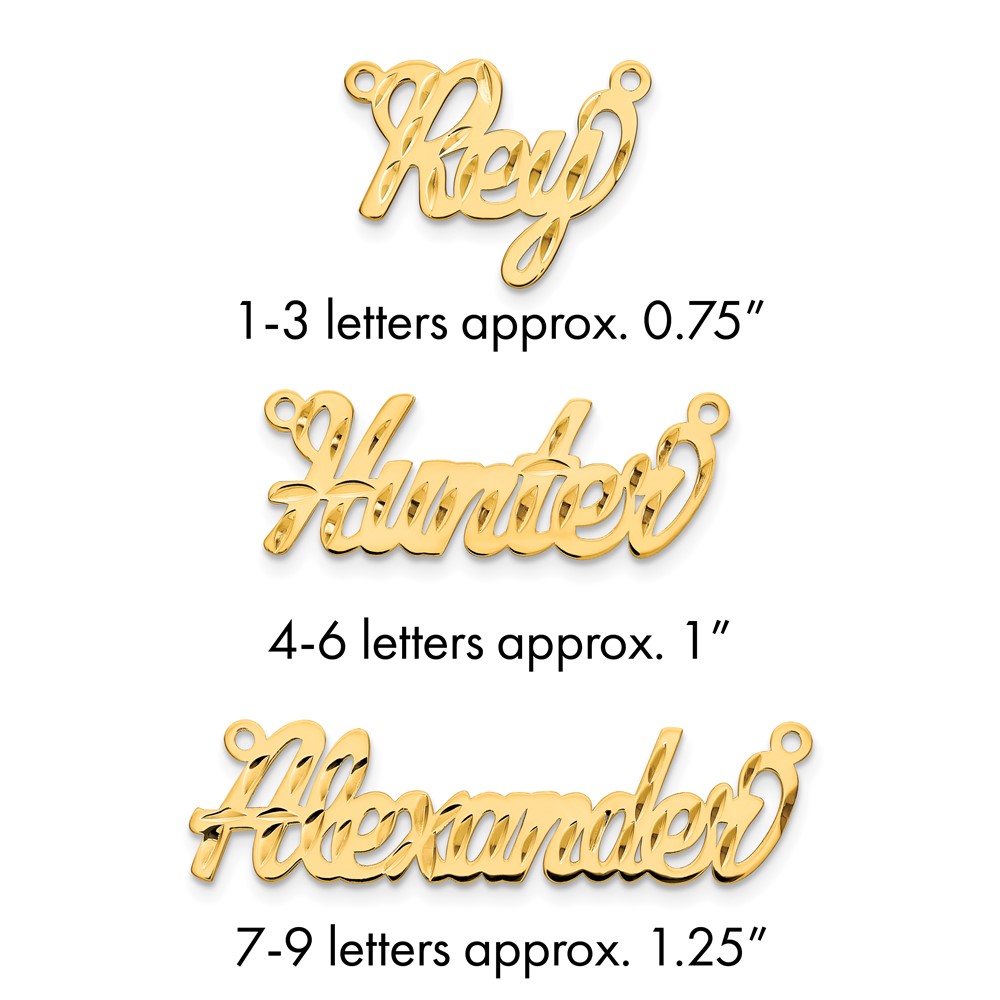 14K Yellow Gold Diamond-cut Name Plate