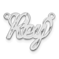 10K White Gold Diamond-cut Name Plate view 2