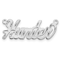 10K White Gold Diamond-cut Name Plate view 3
