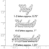 10K White Gold Diamond-cut Name Plate view 5