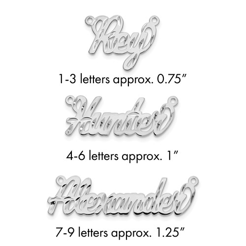10k White Gold Diamond-cut Name Plate
