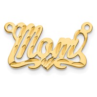 14K Yellow Gold Diamond-cut Heart Name Plate view 2