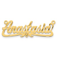 14K Yellow Gold Diamond-cut Heart Name Plate view 4