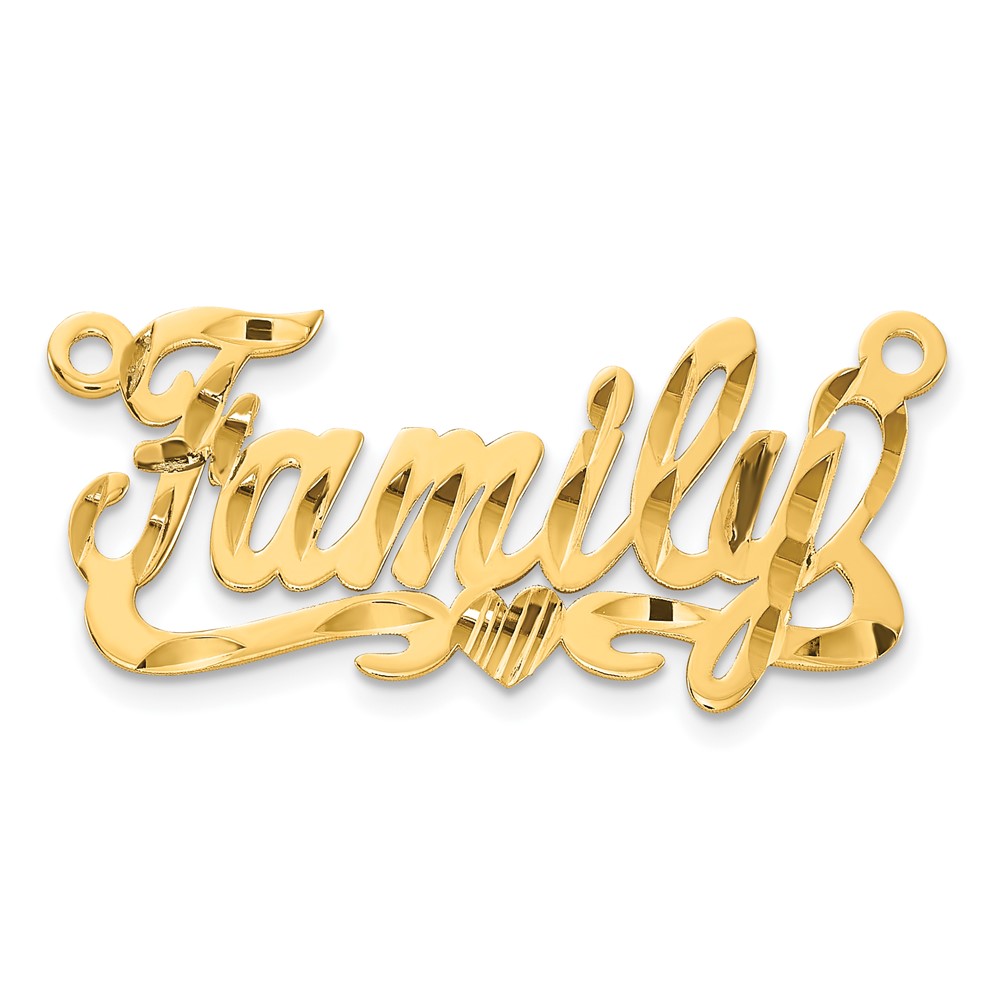 Sterling Silver/Gold-plated Diamond-cut Heart Name Plate