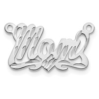 10K White Gold Diamond-cut Heart Name Plate view 2