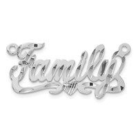10K White Gold Diamond-cut Heart Name Plate view 4
