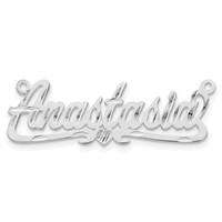 10K White Gold Diamond-cut Heart Name Plate view 5