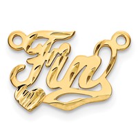 14K Yellow Gold Diamond-cut Heart Name Plate view 2